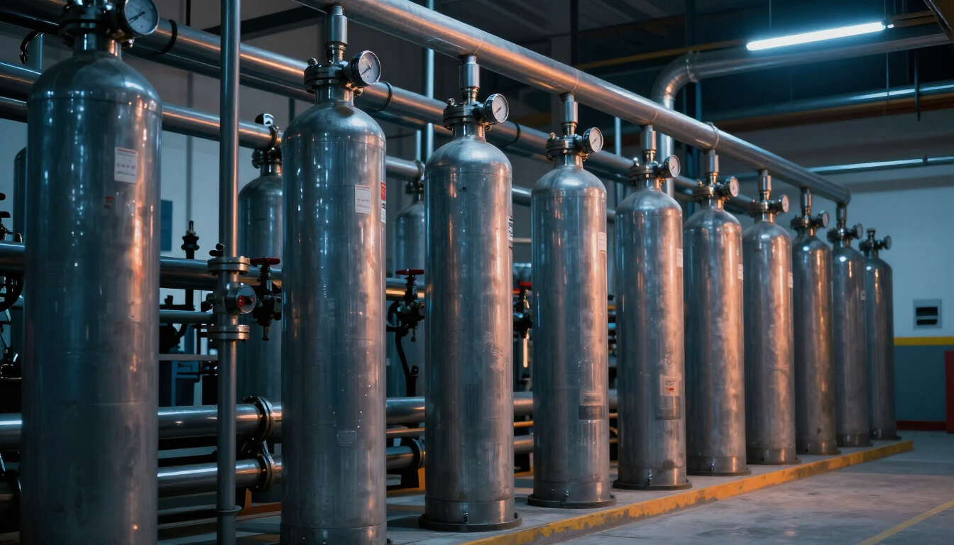 Instalación industrial de distribución de gases